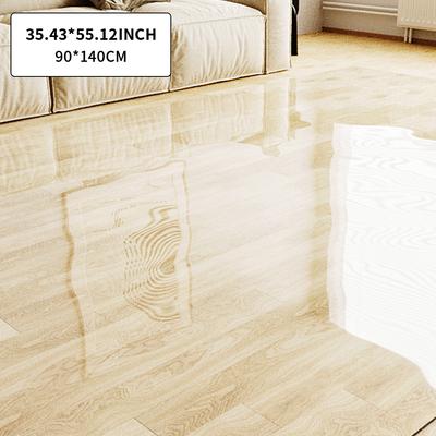 TEMU 1pc Transparent Pvc Floor Mat, Shock-absorbing Living Room Carpet, Wood Floor Protection Film, Entryway Plastic Mat, Non-slip Doormat, Hand Wash Only Image