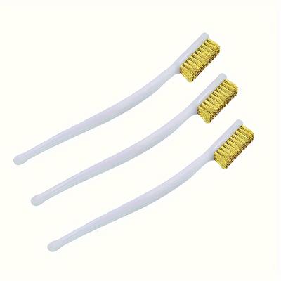 TEMU 3pcs 3d Printer Tool Copper Wire Toothbrush Nozzle Brush For Cleaning Nozzle Hotend Cleaner Derusting - Brass Material, Uncharged, Hotend Blockage Removal Image
