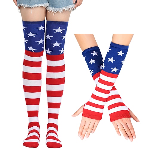 250e anniversaire des États-Unis Gants Chaussettes / Bas Drapeau des États-Unis Occasionnel Adulte Homme Femmes Semi-quincentenaire Mascarade Jour de l'Indépendance / 4 Juillet Occasionnel Festival