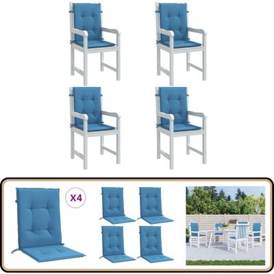 Vidaxl - Niedriglehner-Auflagen 4 Stk. Melange Blau 100x50x4 cm Stoff - Sitzkissen - Niedriglehner Image