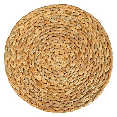 SNQ - Tischsets aus Seegras (geflochtene Wasserhyazinthe) – 30 cm – waschbar – rund, natur, 6er-Set Image