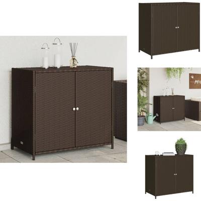 Vidaxl - Gartenschrank Braun 83x45x76 cm Poly Rattan - Outdoor-Schrank - Gartenschrank - Stauraum Image