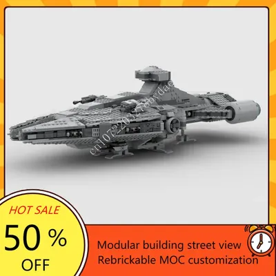 1729PCS Licht Cruiser MOD Raum Krieg Waffe MOC Raumschiff Schlacht Modell Bausteine Architektur DIY Image