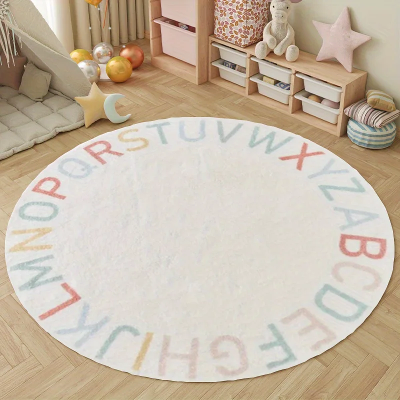 Runder Brief Teppich Wohnzimmer Dekoration Kinderzimmer Teppich Kletter matte rutsch feste Lift Stuhl Computer Stuhl Fußmatten Image