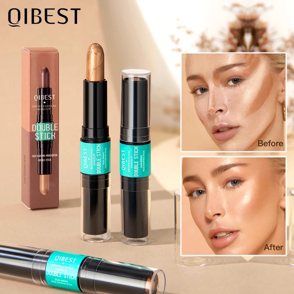 QIBEST Highlighting&Bronzer Stick Face Brightening Blusher Rouge Concealer Pen Langlebiges Highlight Contouring Blush Makeup Image