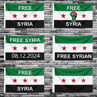 Syrien-Flagge, 90 x 150 cm, die syrische arabische Republik, syrische Drei-Sterne-Flagge, Banner zum Aufhängen, Heimdekoration, Flaggen Image