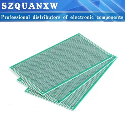 2 Stück 9 x 15 cm Universal doppelseitige Glasfaser grün PCB Lochabstand 2,54 mm lötfreies Steckbrett 9 x 15 cm Brotbrett-Prototyp Image