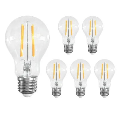 6PCS E27 Vintage Light Bulbs 6W E27 Edison Screw Bulb Warm White 2700K 60W Equivalent E27 LED Bulb Energy Saving Light Bulbs