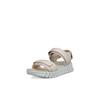 Sandalette ECCO "ECCO GRUUV SOL W", Damen, Gr. 41, beige, Leder, modisch, Schuhe, Plateau, Sommerschuh, Sandalette mit praktischem Klettverschluss