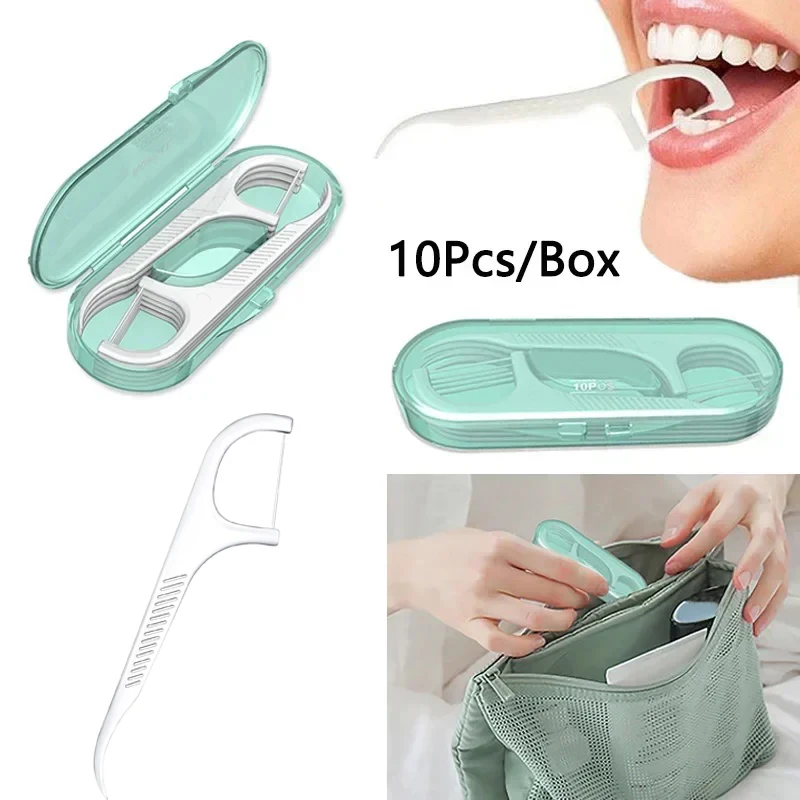 1/5 Box Tragbare Einweg Kunststoff Zahnstocher Hochspannung Zahnseide Stick Zahnseide Box ﻿ Mundpflege Produkt zur Mundreinigung Image