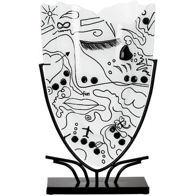 Bodenvase CASABLANCA BY GILDE "Vase Modern Art weiß H.49 cm", weiß, B:29cm H:49cm T:10cm, Glas, Vasen Image