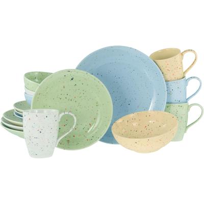 Kombiservice CREATABLE "Confetti, Kombi-Service 16-tlg.", bunt, 16 tlg., Steinzeug, Geschirr-Sets, Unregelmäßige bunte Punkte, Gute Laune Geschirr, Frisch, Freundlich Image