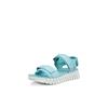 Sandalette ECCO "ECCO GRUUV SOL W", Damen, Gr. 38, blau (türkis), Leder, modisch, Schuhe, Plateau, Sommerschuh, Sandalette mit praktischem Klettverschluss