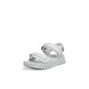 Sandalette ECCO "ECCO GRUUV SOL W", Damen, Gr. 41, weiß, Leder, modisch, Schuhe, Plateau, Sommerschuh, Sandalette mit praktischem Klettverschluss