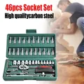 46 pz Set di bussole Strumento di riparazione auto Chiave a cricchetto Set di chiavi a bussola per nottolino Cacciavite Kit di strumenti professionali per la lavorazione dei metalli