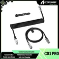 ATTACK SHARK C01 PRO Cavo USB C a spirale per tastiera da gioco, cavo caricabatterie per tastiera meccanica a doppia manica intrecciata personalizzata