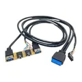 19 pin 2 porte doppia USB 3.0 9 pin 3,5 mm HD presa audio interfaccia cavo di prolunga scheda madre