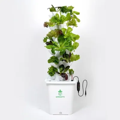 Hydroponic Tower Growing System，30 Pods Vertical Garden，Suitable for Indoor and Outdoor, Grow Herbs
