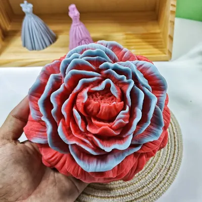16cm Peony Silicone Molds 3D Rose Flower Scented Candle Soap Gypsum Crafts Resin Casting Mold DIY Chocolate Cake Baking Tools