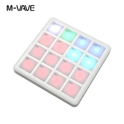 M-VAVE Pocket Pad Portable Wireless MIDI Controller 16 Pads Suitable Percussion Keyboard