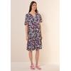 Midikleid CECIL, Damen, Gr. S (38), US-Größen, weiß (vanilleweiß), Stoff, 100% Viskose, gemustert, casual, comfort fit wadenlang, Rundhals, Kurzarm Bündchen, Kleider, knielang