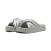 Sandale PUMA "Leadcat Platform Metallic Sandalen Damen", Gr. 35.5, aged silber gray echo, Obermaterial: Synthetik; Futter: Textil; Innensohle: Synthetik; Laufsohle: Synthetik, Schuhe
