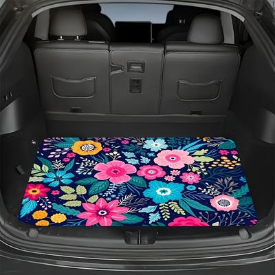 TEMU 1pc Floral Pattern Polyester Fiber Cargo Liner For Car Trunk - Stylish And , Your Vehicle Clean And Organized, Cargo Liners For Car Image