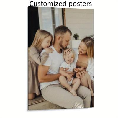 TEMU Custom Wood-framed Canvas Poster - Personalize With Your Photo, Ideal For Couples, Families & Pets, Perfect Gift For Weddings, Anniversaries, Home Decor, Picture Wall Art Image