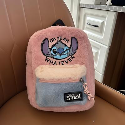 TEMU Stitch Cartoon Backpack With Adjustable Shoulder Straps And Zip Closure, Backpack Is Daily Commuting, Traveling, Camping And Making Image