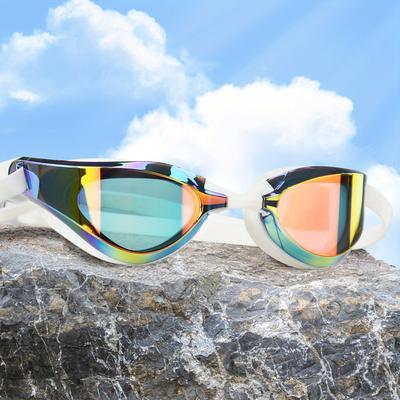 TEMU Upgraded Swim Goggles For Adults & Youth - Vibrant Rainbow Design, Pc Material, Men, Women, And Teens, Pool And Beach Read Image