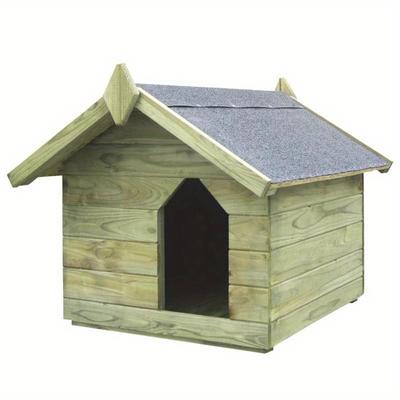 TEMU Dog House With Folding Roof Impregnated Pine Wood Great Cozy For Your Dog To Relax And Hide From , Wind And Cold Image