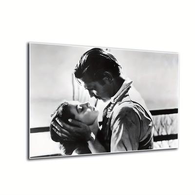 TEMU 1pc Unframed Canvas Art Print - Gone With The Wind Movie Poster, & White Wall Decor For Bedroom Or Living Room, Thumb Frame Style, High-quality Canvas Material, Canvas Wall Art Image