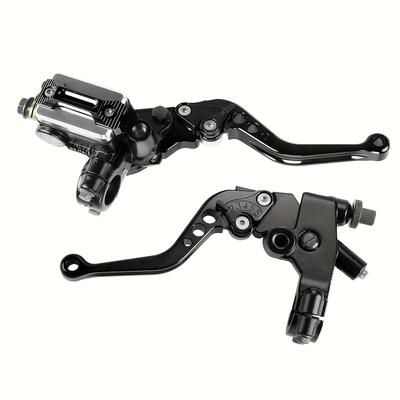 TEMU Motorcycle Brake Lever Kit - 7/8 Inch Handlebars, Stylish Colorful Cnc Premium Aluminum Alloy, Adjustable For Racing Rally Off-road Bikes (left & Right Pair) Image
