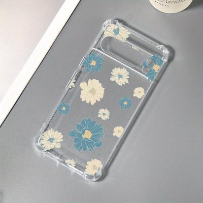 TEMU Cartoon Flower Transparent Shockproof Mobile Phone Case Suitable For Pixel 8pro 8 7a 7pro 7 6a 6pro 6 Soft Tpu Cover Image