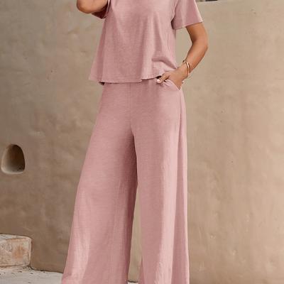 TEMU Zd111187 Manqiangqing Women's Suit, Comfortable Casual Top With Pants Two-piece Set, Bohemian Beach Vacation Print Suit, Image
