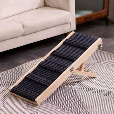 TEMU Wooden Dog Climbing Ladder, Foldableable Elderly Dog Bed Slide, Adjustable Height Pet Sofa Ramp Ladder, Pet- Image