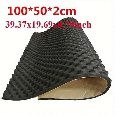 TEMU Self-adhesive Car Soundproofing Pad Designed , Roof, And Interior, Featuring Noise Reduction And Heat Insulation With A Black Textured Sound-absorbing Design, Without Battery Image