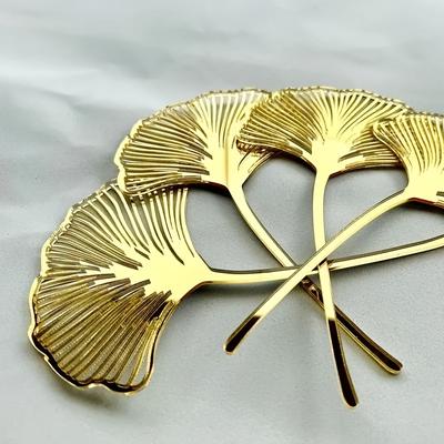 TEMU 6pcs Golden Ginkgo Leaf Cake Toppers - Elegant Acrylic Designs For Birthday, Wedding, Baby Shower, And Themed Parties, Party Decoration | Design | Durable Cake Toppers, Cake Decorations Image