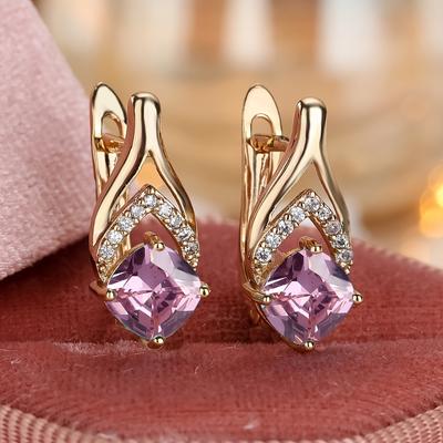 TEMU 1 Pair Drop Earrings For Women Golden Hook Earrings Wedding Image