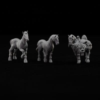 TEMU Set Of 3 Realistic Horse Miniatures For D&d And Pathfinder, Abs Material Collectible Figurines, Suitable For Age 14+ - Tabletop Rpg Accessories Image