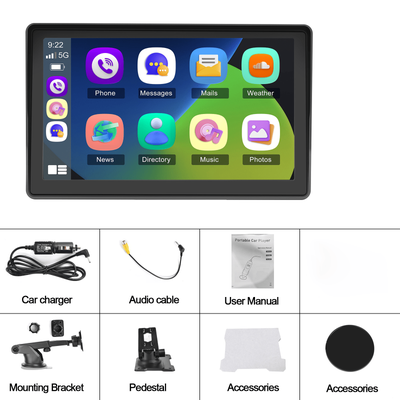 TEMU [carplay Multimedia Player] 7'' Screen Car Stereo Radio With Carpaly/ For Auto/ / Wireless/ Voice Control/ Aux/ Fm/ Support 64 Gb Tf Card/ Rear Camera (optional) Suitable For All Models