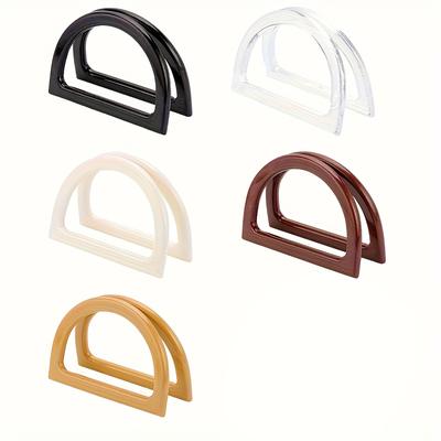 TEMU Pack Of -shaped Bag Handles, Mixed Colors Resin Handbag Hardware For Diy Crafts, Suitable For Crochet Beach Bags And Tote Bags, Diy Wallet Making Image