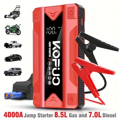 TEMU Kopuo High-capacity Jump Starter For 8.5l Gas & 7.0l Engines - 12v Portable Jump Box With Dual Usb/power Bank/led Light, Design, Ideal For Cars, Motorcycles, And Bikes, Jump Starter For Cars Image