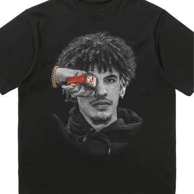 TEMU Lamelo Men's Cotton T-shirt- Super Soft, Breathable, Moisture Absorbing| Crew Neck T-shirt For Casual Wear And Outdoor Activities| Ideal Gift For Him Image