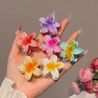 TEMU 6pcs Sweet Hair Clips: Adorable , Suitable For Half-up Hairstyles - Small Size, Plastic With Lace Details Image