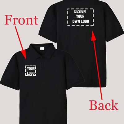 TEMU Custom Men's Shirt With Personalized Logo - Breathable Polyester, Short Sleeve, Summer Casual , Lightweight Fabric, Ideal For Outdoor Activities Or Gifting, Work Uniform Customization Image