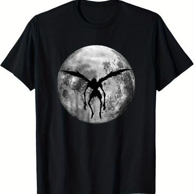 TEMU Silhouette Anime T-shirt Men's Cotton Printed T-shirt Image