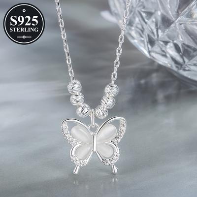 TEMU 925 Hypoallergenic Necklace For S, Cool Fashionable Versatile Collarbone Chain, Exquisite Couple & Bff Gift, Anti-oxidation Storage Box Image