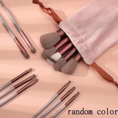 TEMU 13pcs Luxury Oval Makeup Brush Set With Soft Nylon Bristles, Unscented, Abs Handles - Normal Skin, Includes Travel Bag, |elegant Brush Set| Abs Handles Image