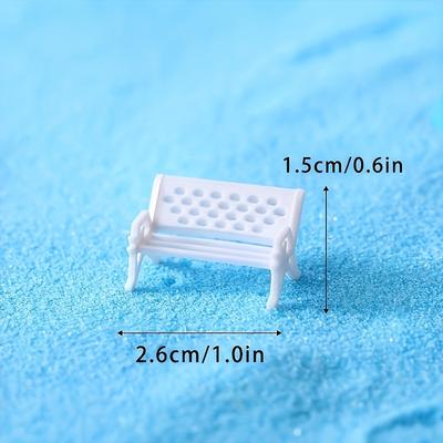 TEMU 10-pack Vintage Resin Miniature Benches, Flower-themed Thanksgiving Decor, Indoor & Outdoor Garden Lawn Porch Ornaments, Bonsai Courtyard Home Decor, No Electricity Or Battery Needed Image